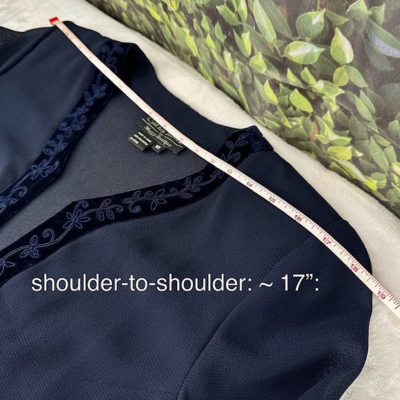 {cynthia howie} VTG Open-Front Sheer Blazer — Size 10, Navy Blue - Picture 12 of 16
